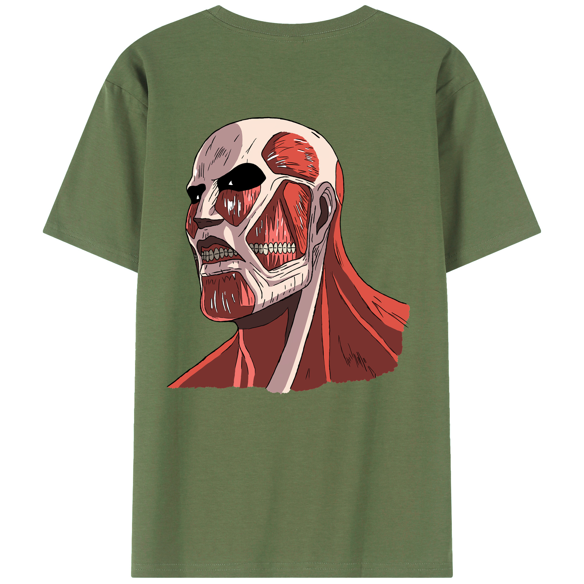 （画像用） 進撃の巨人 Attack on Titan 綿100％ メンズ半袖Tシャツ（バックプリント） 通気性